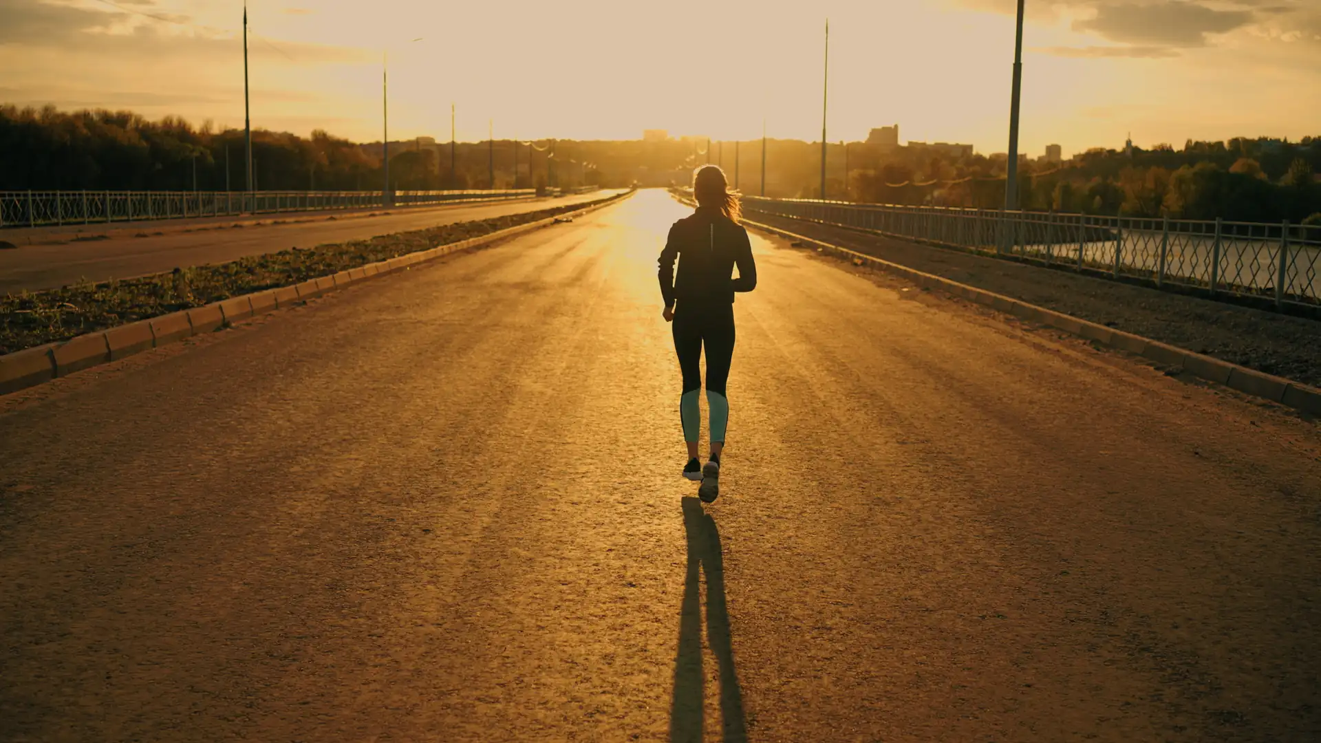Running into the sunrise