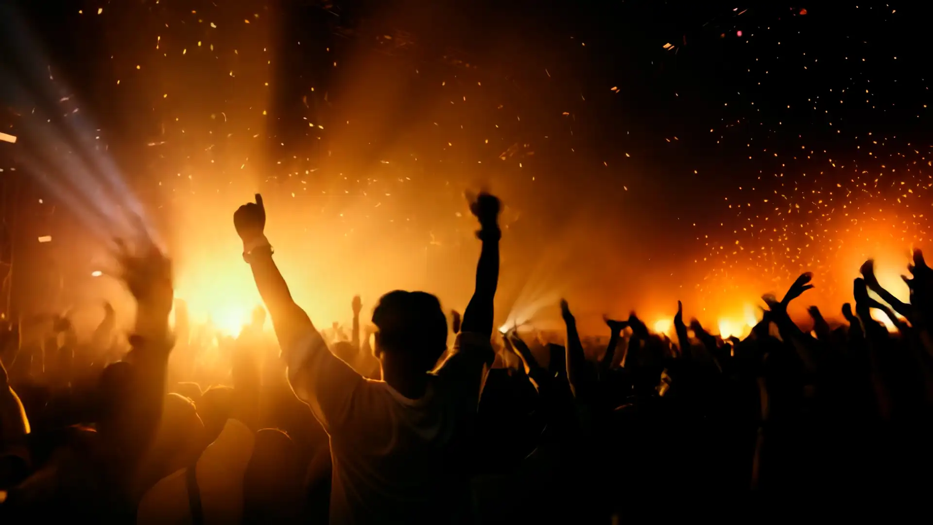 A festival crowd moving as one