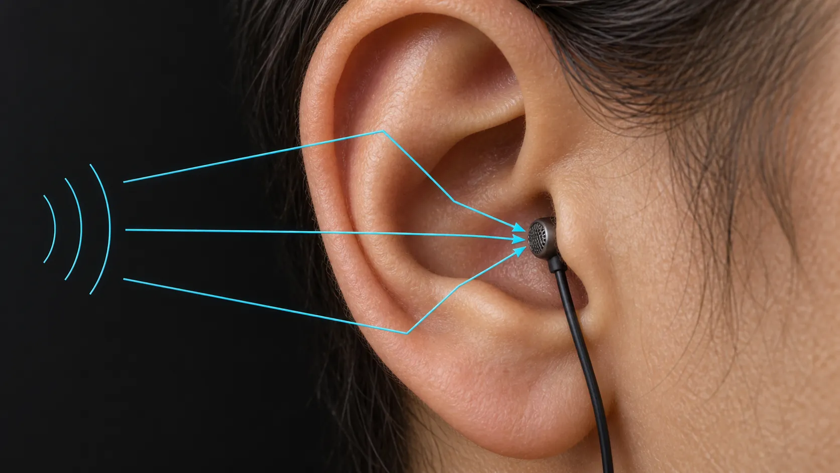 How sound paths reflect off the outer ear
